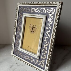 Wood with Floral Motif lavander Joy Elsa L Inc 4x6 Photo Picture Frame